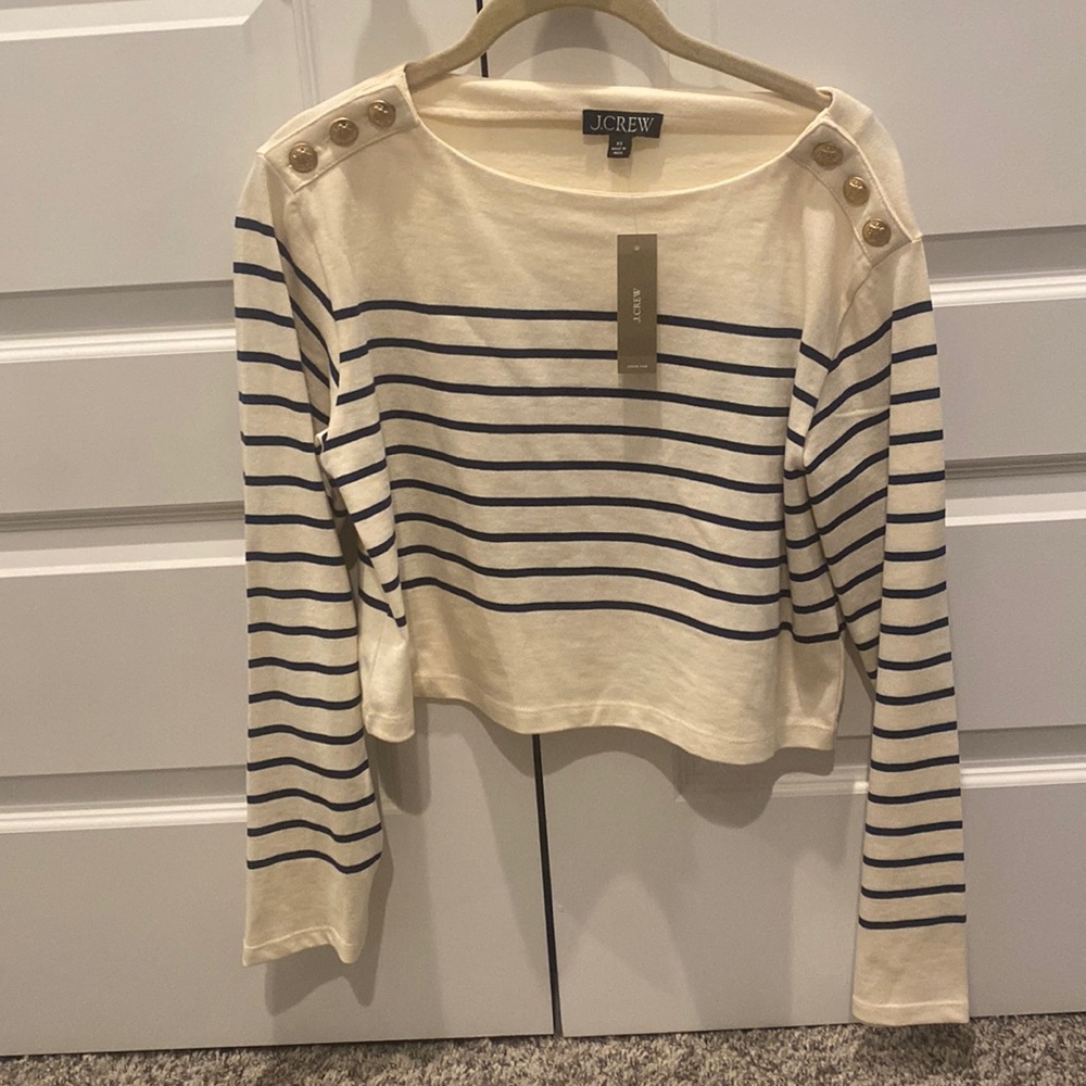 Striped crop long sleeve tshirt